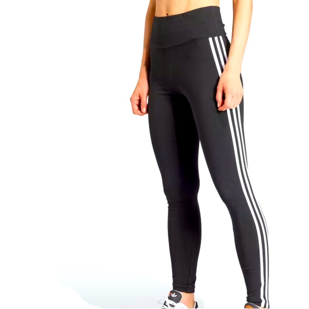 Adidas women’s black tights with stripes. Size small.